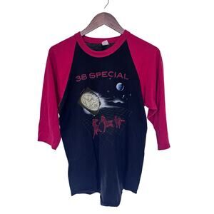 Vintage 80s 38 Special Tour De Force Raglan Band Tee Large